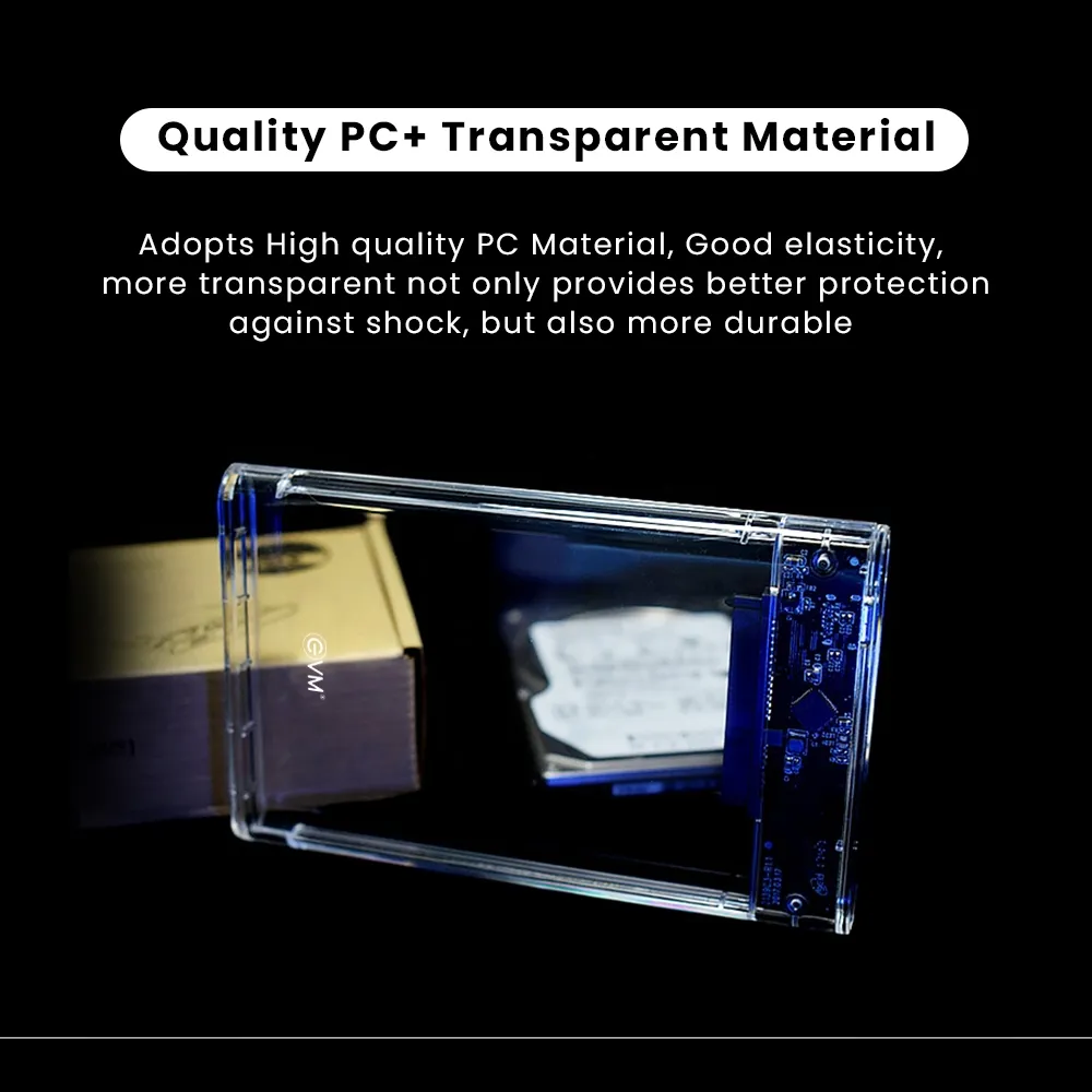 EVM SSD Casing 2.5 Inch Sata USB 3.0 Transparent (ESC-TP01) view 4